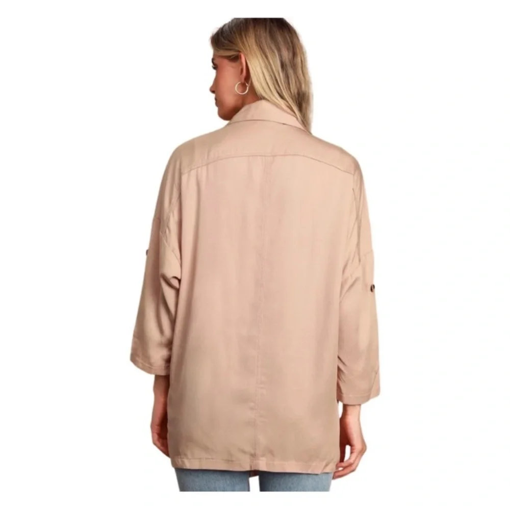 Lulu's Blush Pink Open Front Jacket - Picture 2 of 16